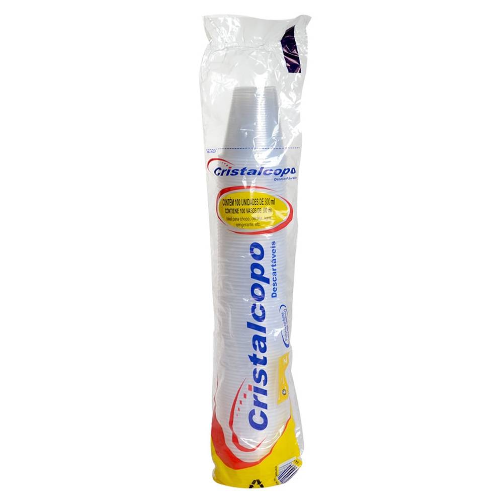 Cristalcopo copo chopp descartável (100x300ml)