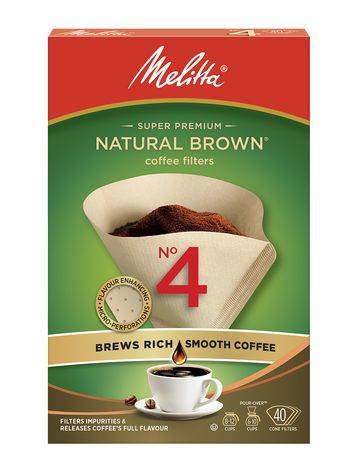 Melitta Cone Coffee Filters Natural Brown 4 (40 units)