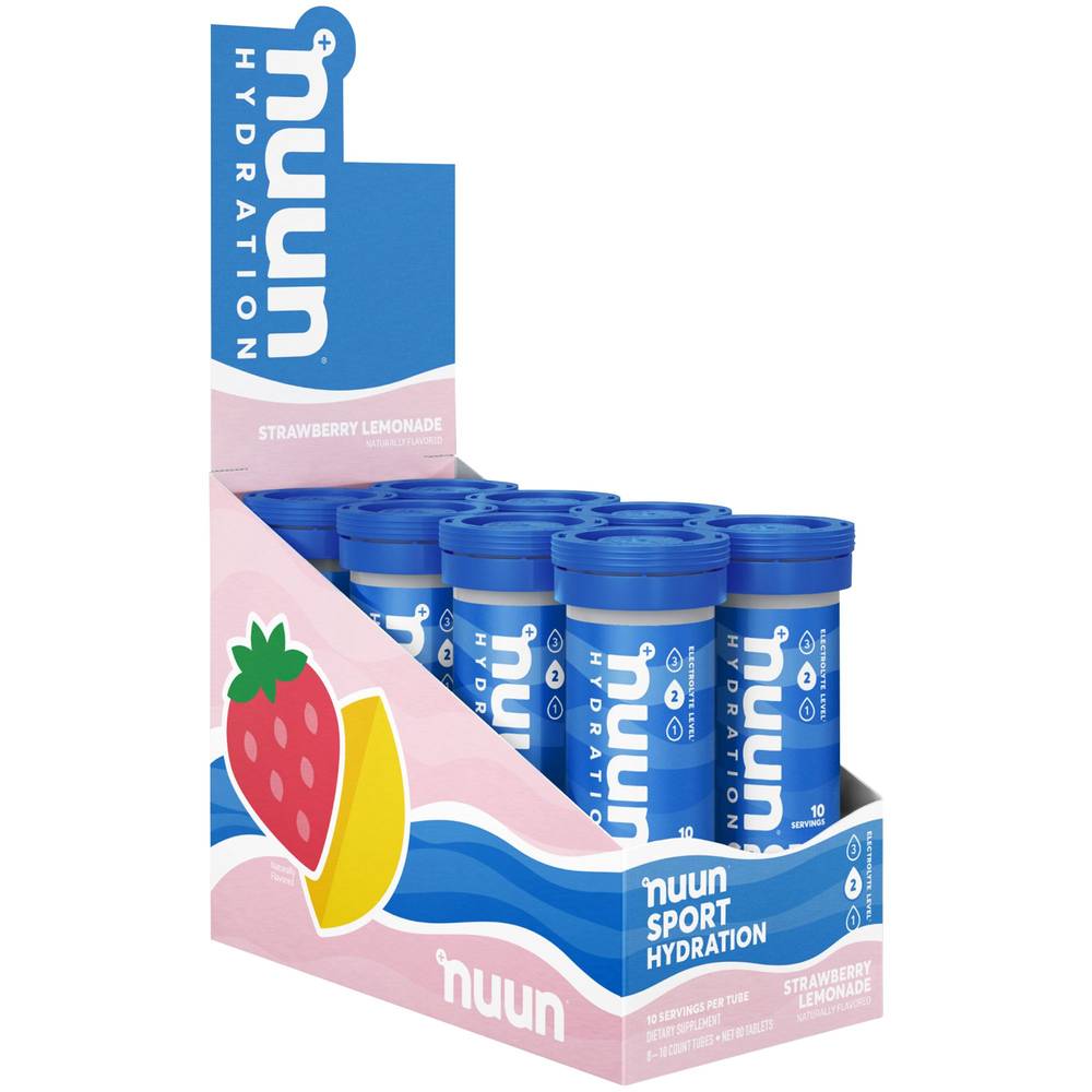 Nuun Sport Electrolyte Tablets For Proactive Hydration - Strawberry Lemonade (8 - 10Ct. Tubes)