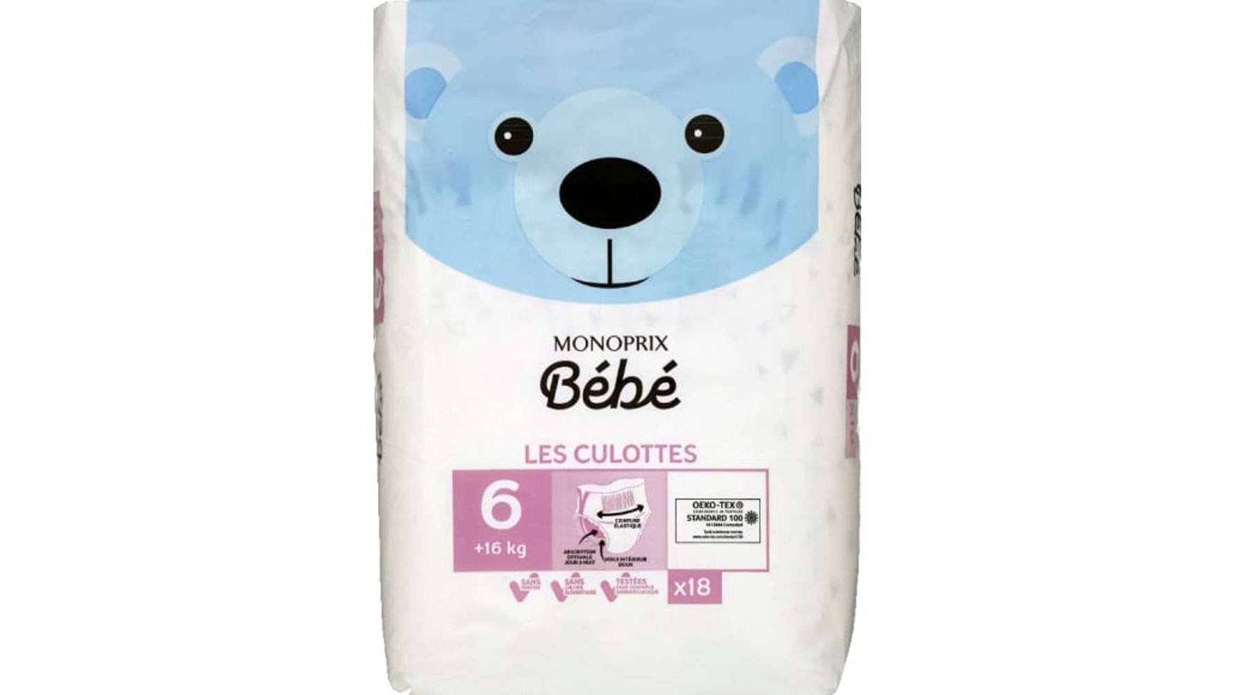 Monoprix bébé Les Culottes taille 6 : +16 kg Le paquet de 18