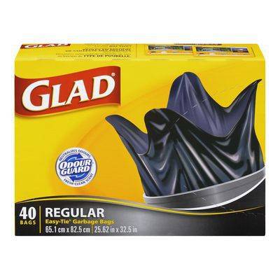 Glad sacs à ordures ordinaires faciles à nouer (40 unités) - easy-tie regular garbage bags (40 units)