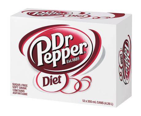 Dr Pepper Diet Soft Drink (12 x 355 ml)