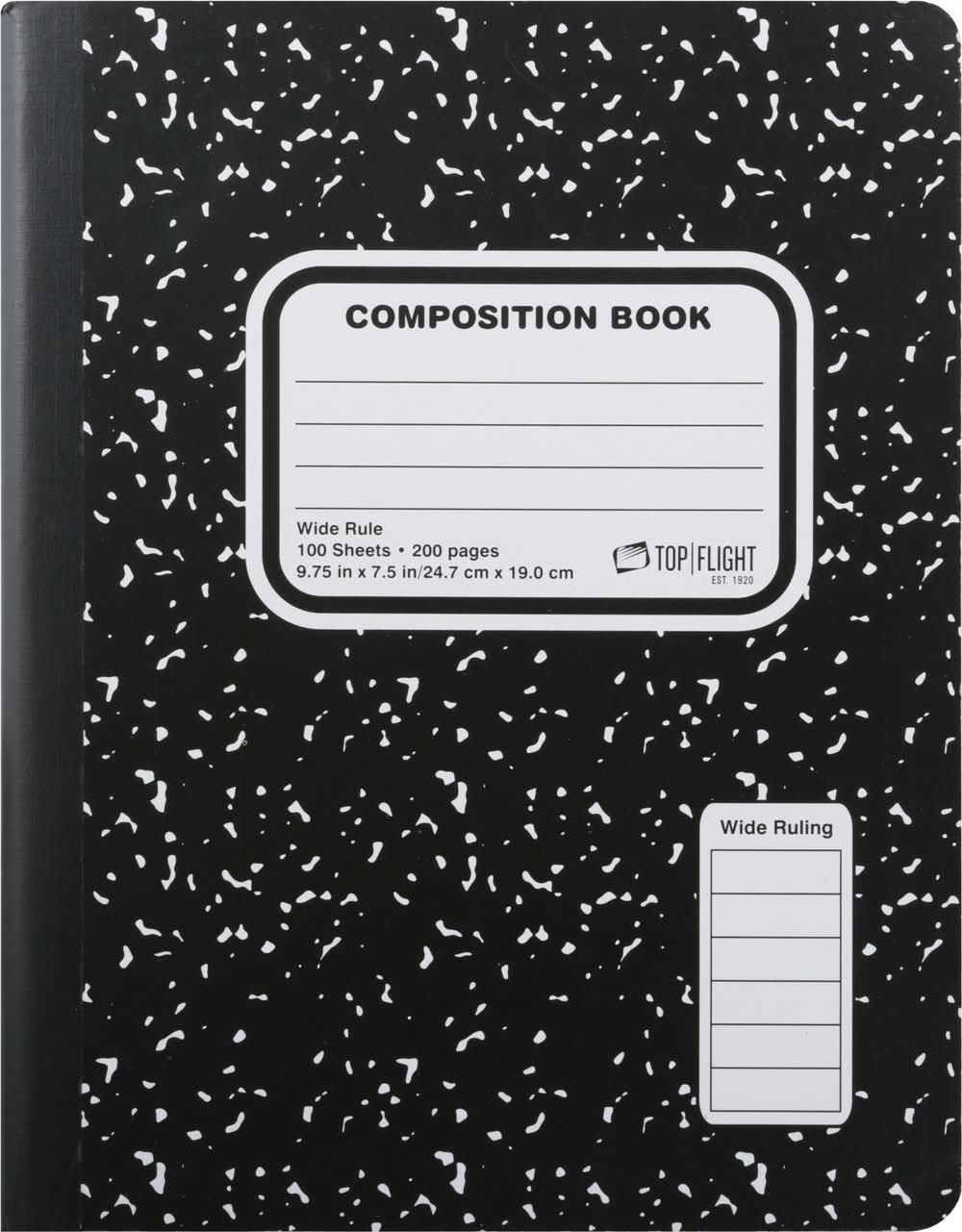 Top Flight Wide Rule Composition Book, , Black-White (9.6 oz)