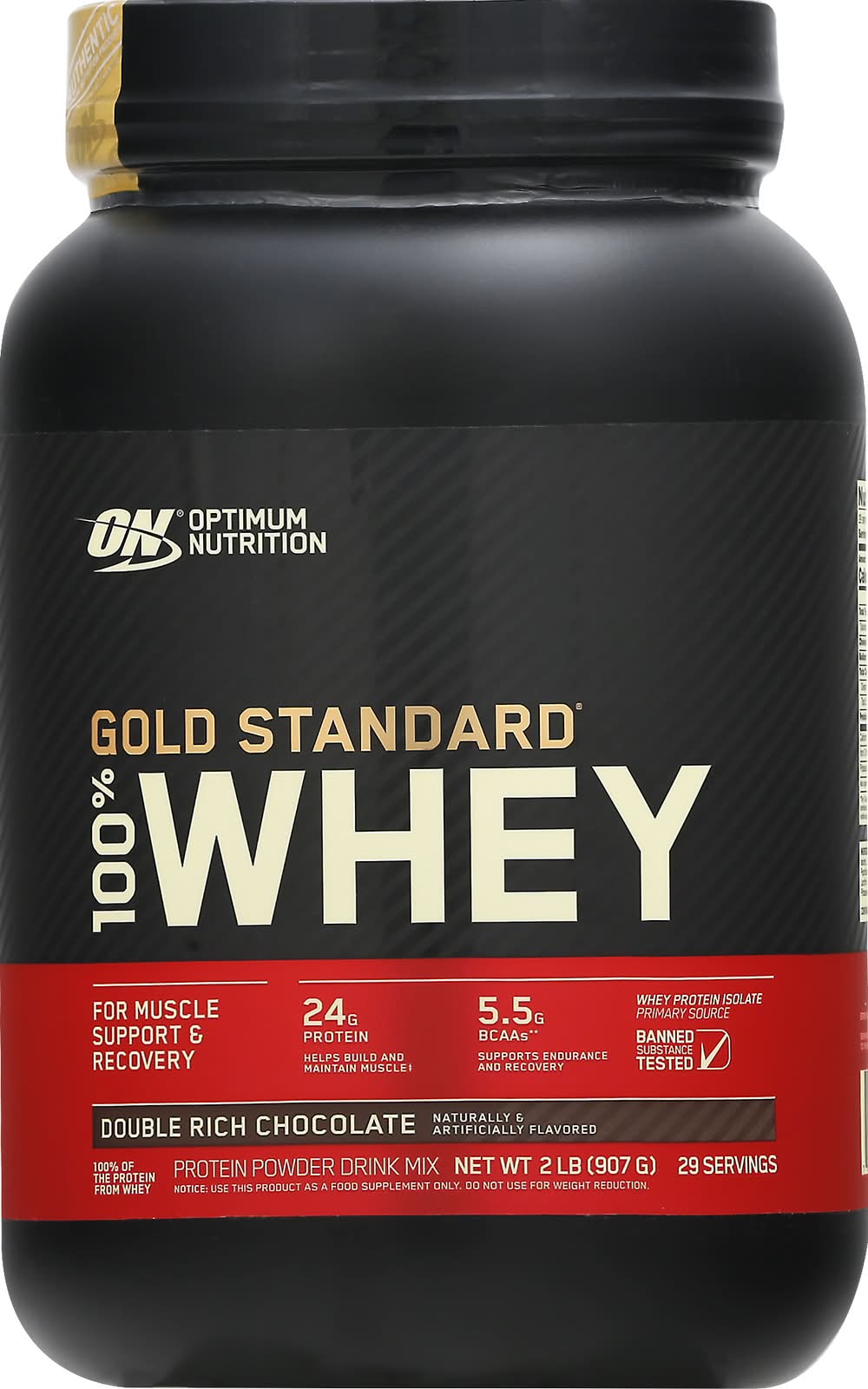 Optimum Nutrition Double Rich Chocolate Whey Protein Powder Drink Mix (2 lbs)