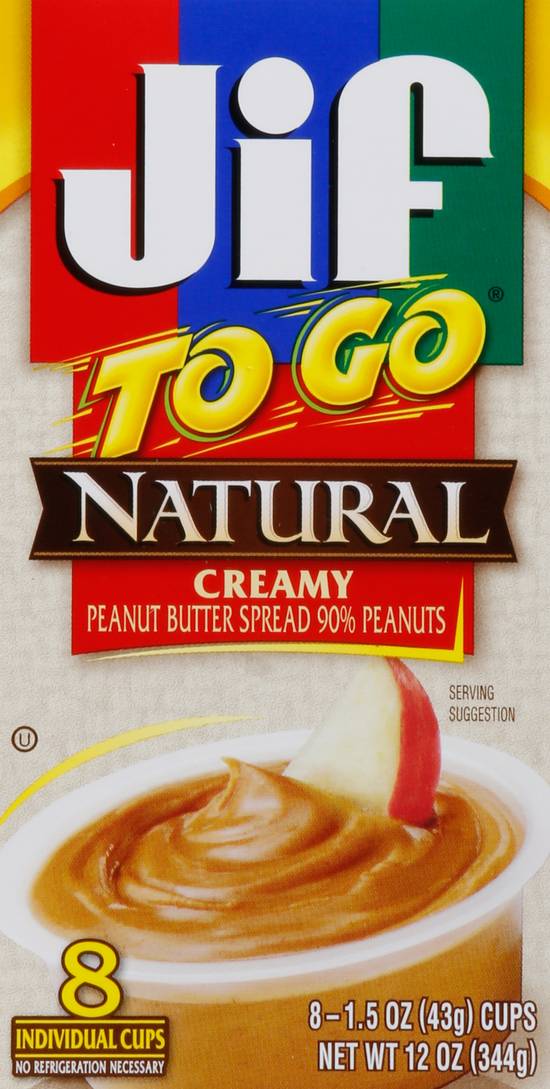 Jif To Go Natural Creamy Peanut Butter Spread
