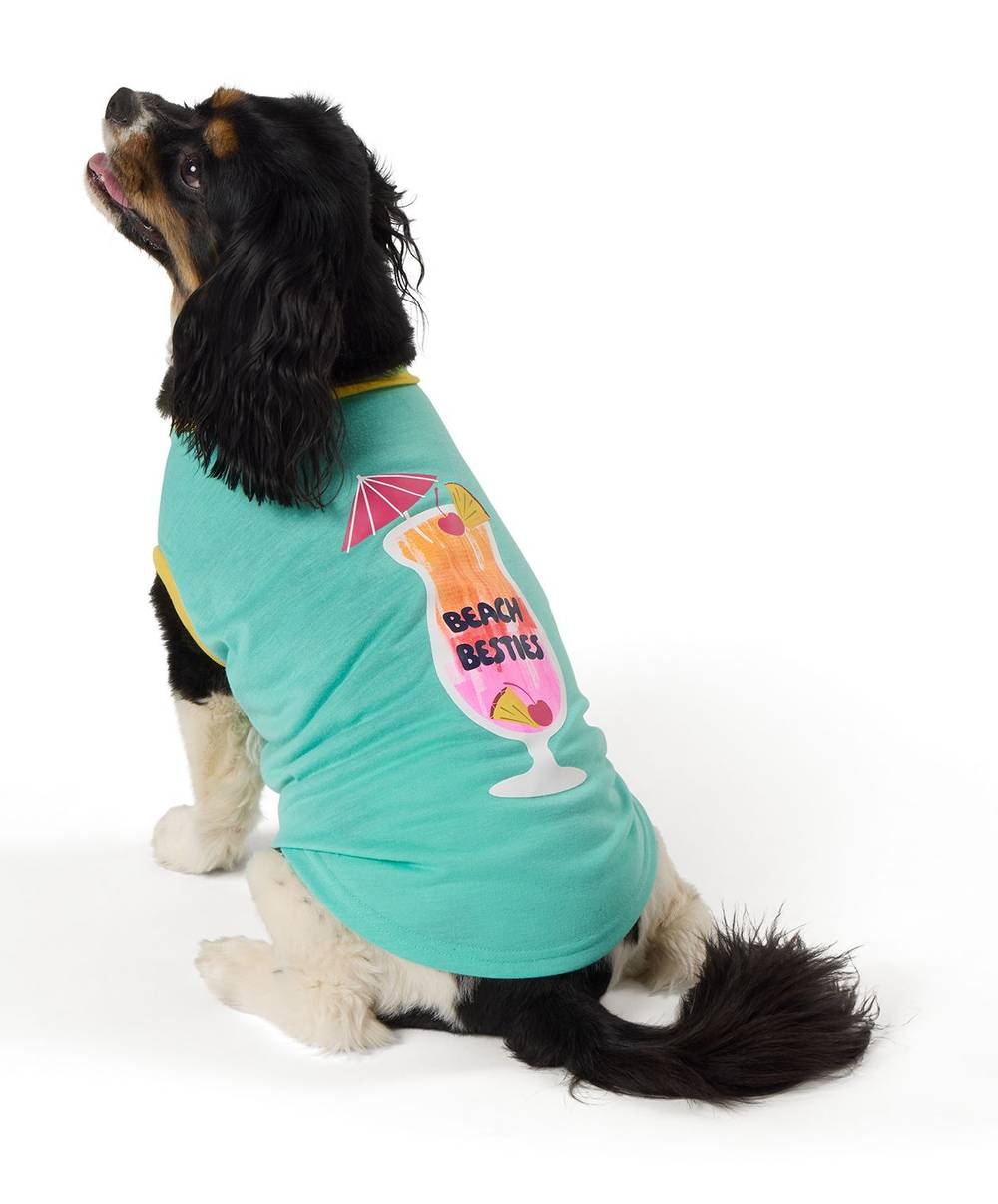 Top Paw® Beach Besties Dog Tee (Color: Teal, Size: Large)