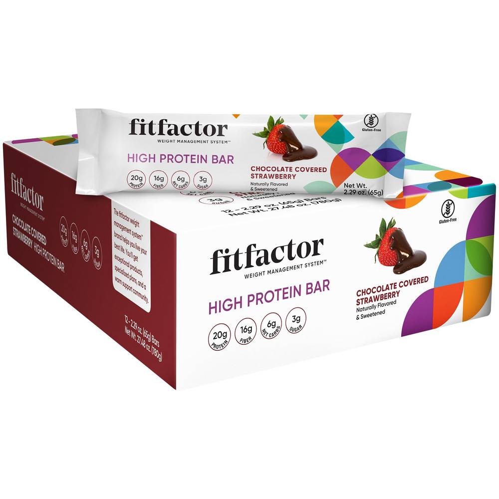 Fitfactor High Protein Bar (12 ct) (chocolate covered strawberry)