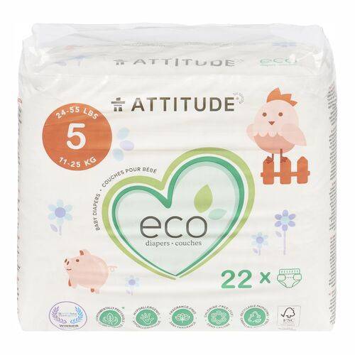 Attitude Eco Diapers Size 5 (22 units)