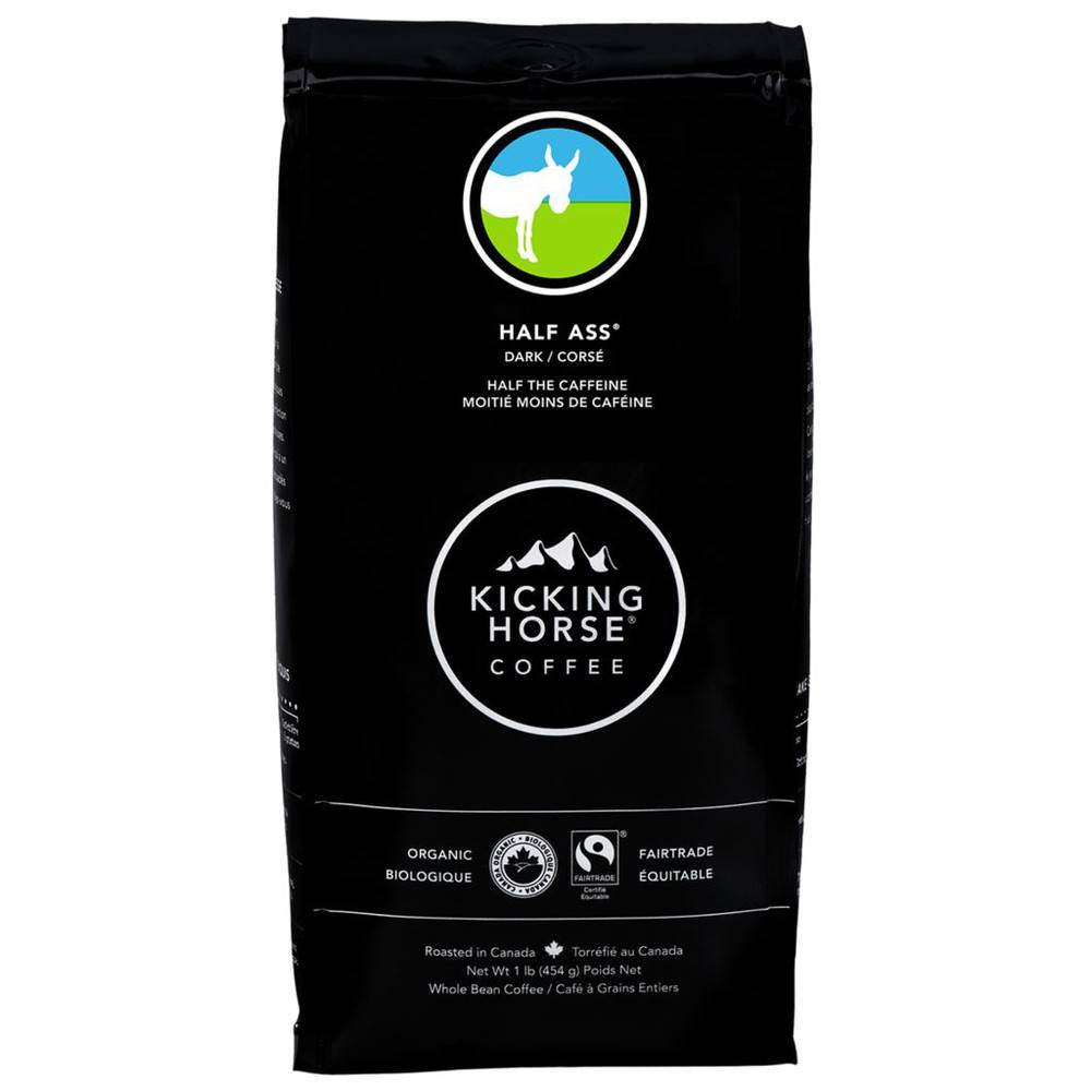 Kicking Horse Coffee Half Ass Dark Roast Whole Bean Coffee (454 g)