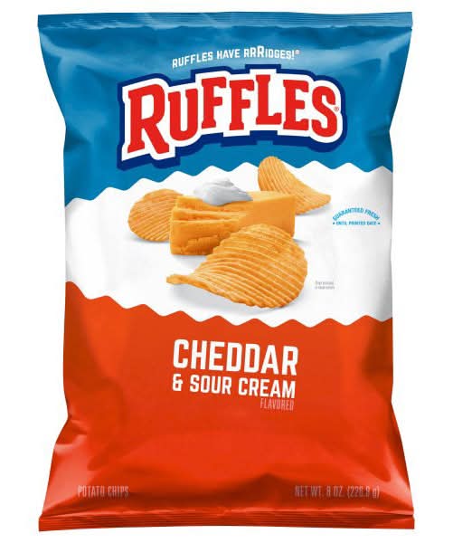 Ruffles Potato Chips, Cheddar & Sour Cream Flavored