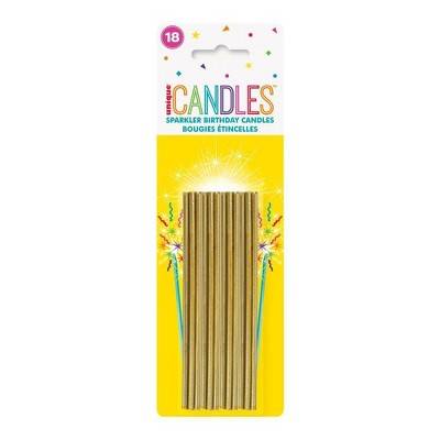 Unique Sparkler Birthday Candles Gold (18 ct)