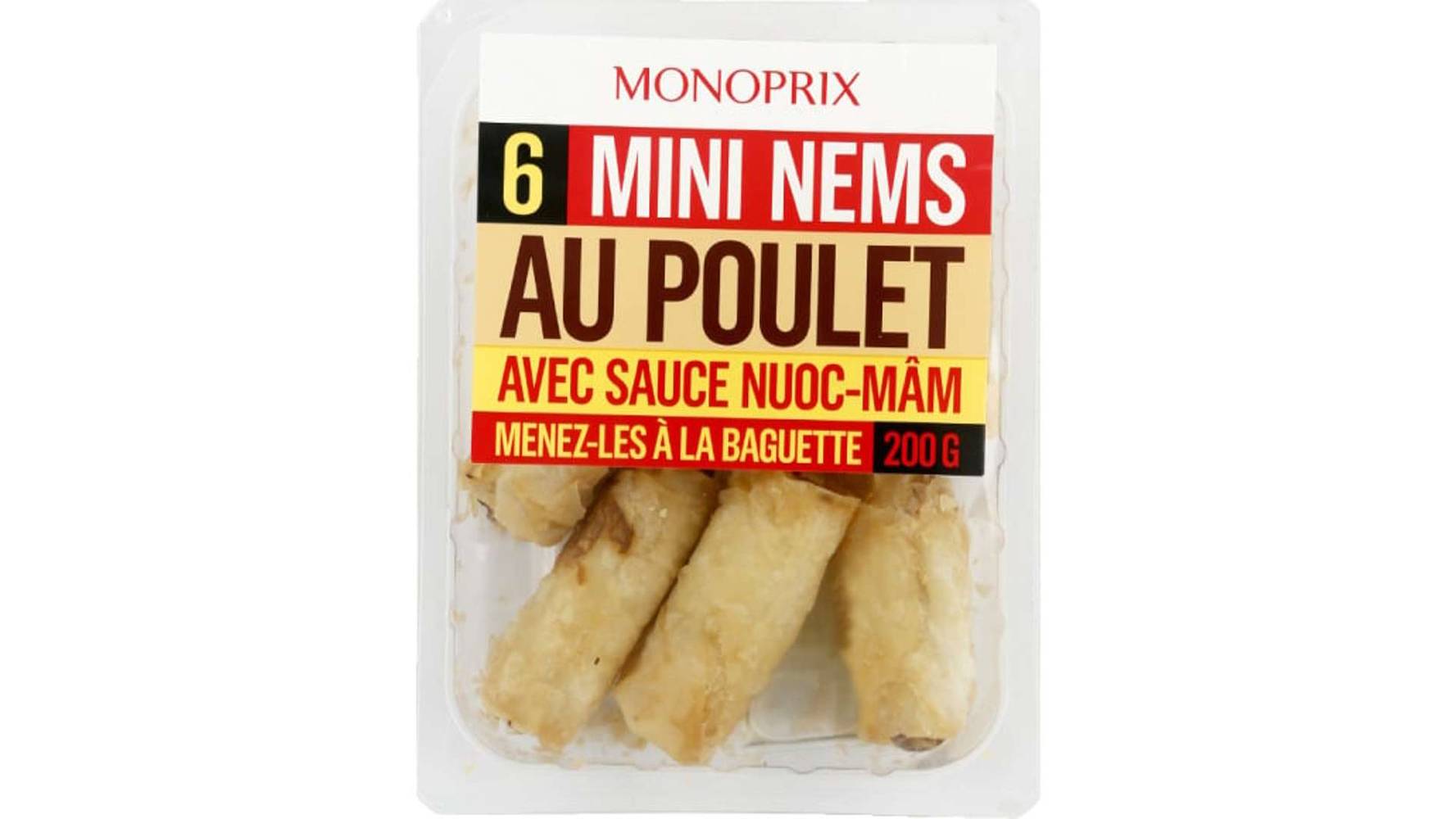 Monoprix Mini nems au poulet avec sauce nuoc-mâm La barquette de 200 g