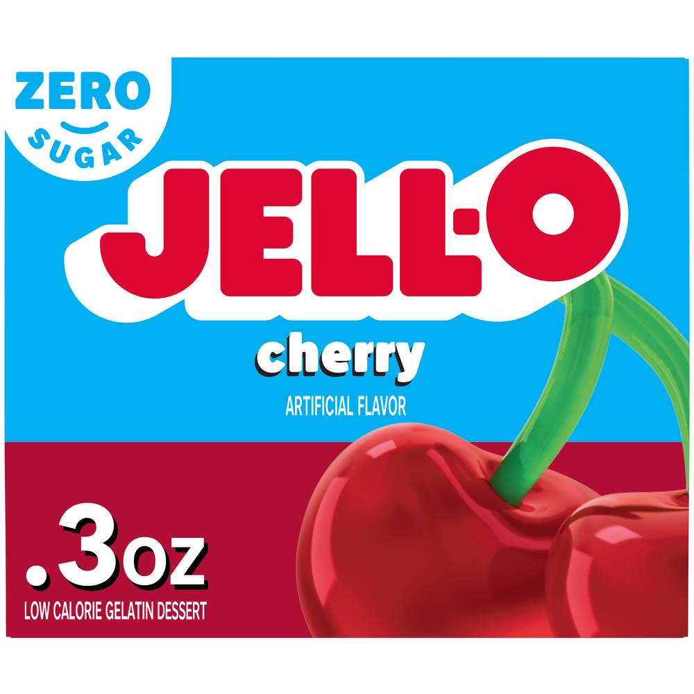 Jell-O Cherry Flavor Sugar Free Gelatin Mix (0.3 oz)