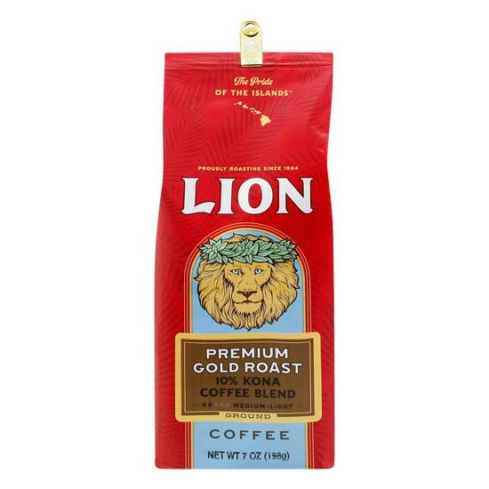 Lion Premium Gold Roast 10% Kona Ground Coffee Blend (7 oz)
