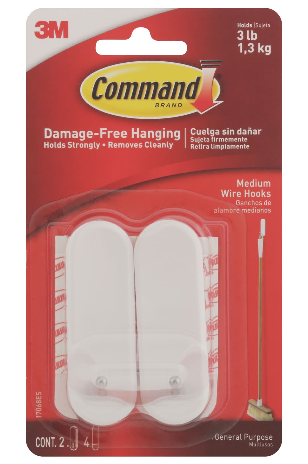 Command Damage-Free Hanging Medium Wire Hooks (1.1 oz)