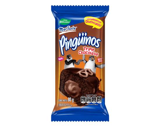 Marinela pingüinos triple chocolate (80 g)