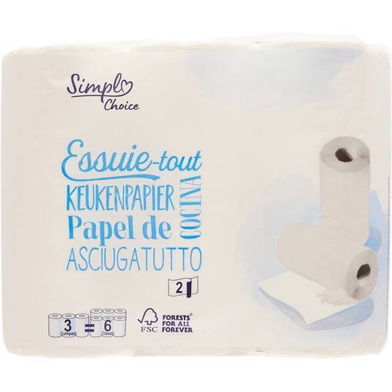 Simpl - Essuie tout compact (blanc) (3 pièces)