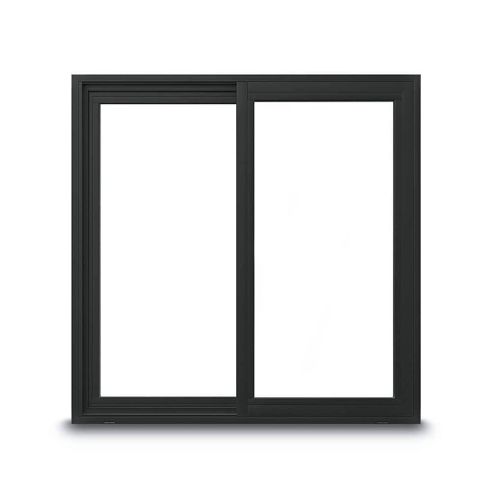 Andersen 23-1/2 In. X 23-1/2 In. 100 Series Xo (Active Left) Black Gliding Composite Window W/Black Int & Hdw, Smartsun Glass