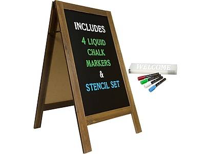 Excello Global Products Indoor Outdoor a Frame Sidewalk Sign, Black-Brown