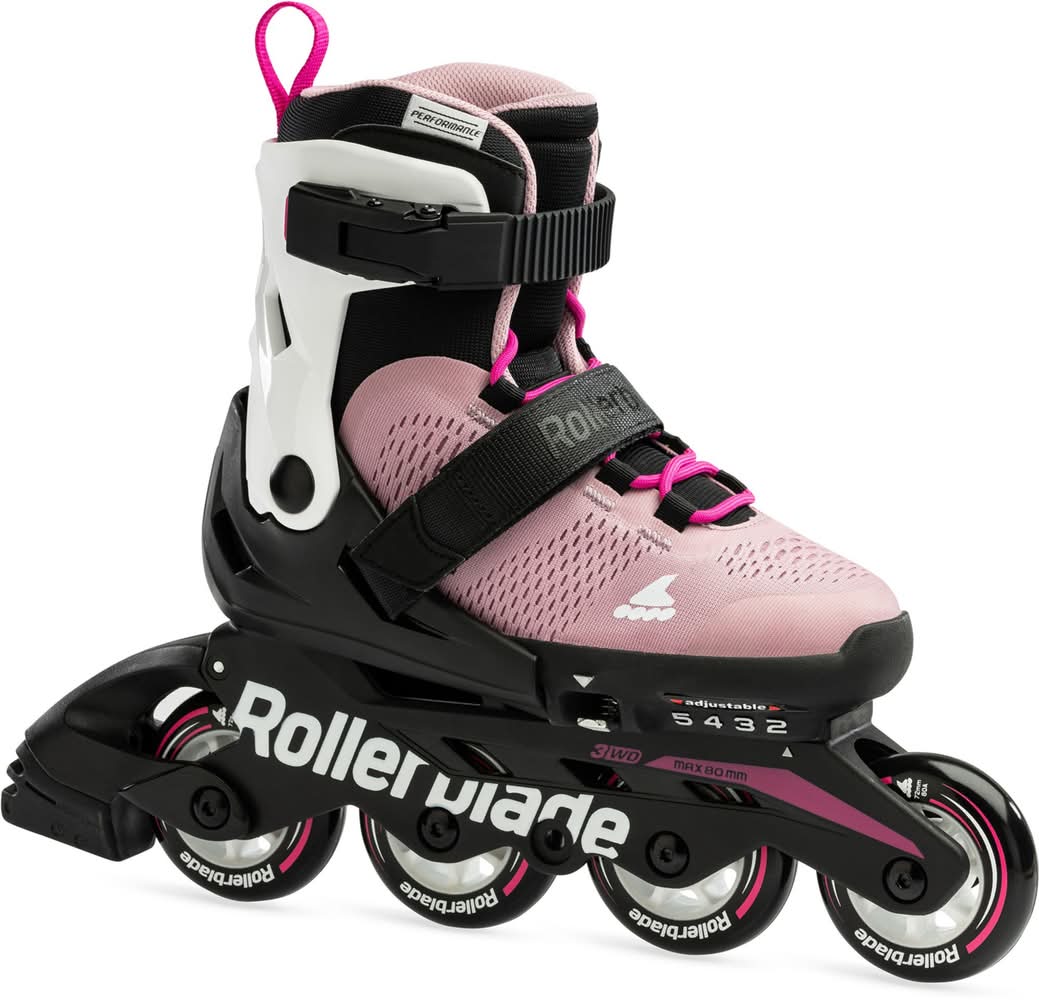 Rollerblade Kids' Microblade Adjustable Inline Skates (White/Pink, 5.0-8.0)