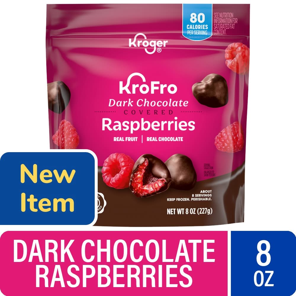 Kroger Krofro Covered Raspberries, Dark Chocolate (8 oz)