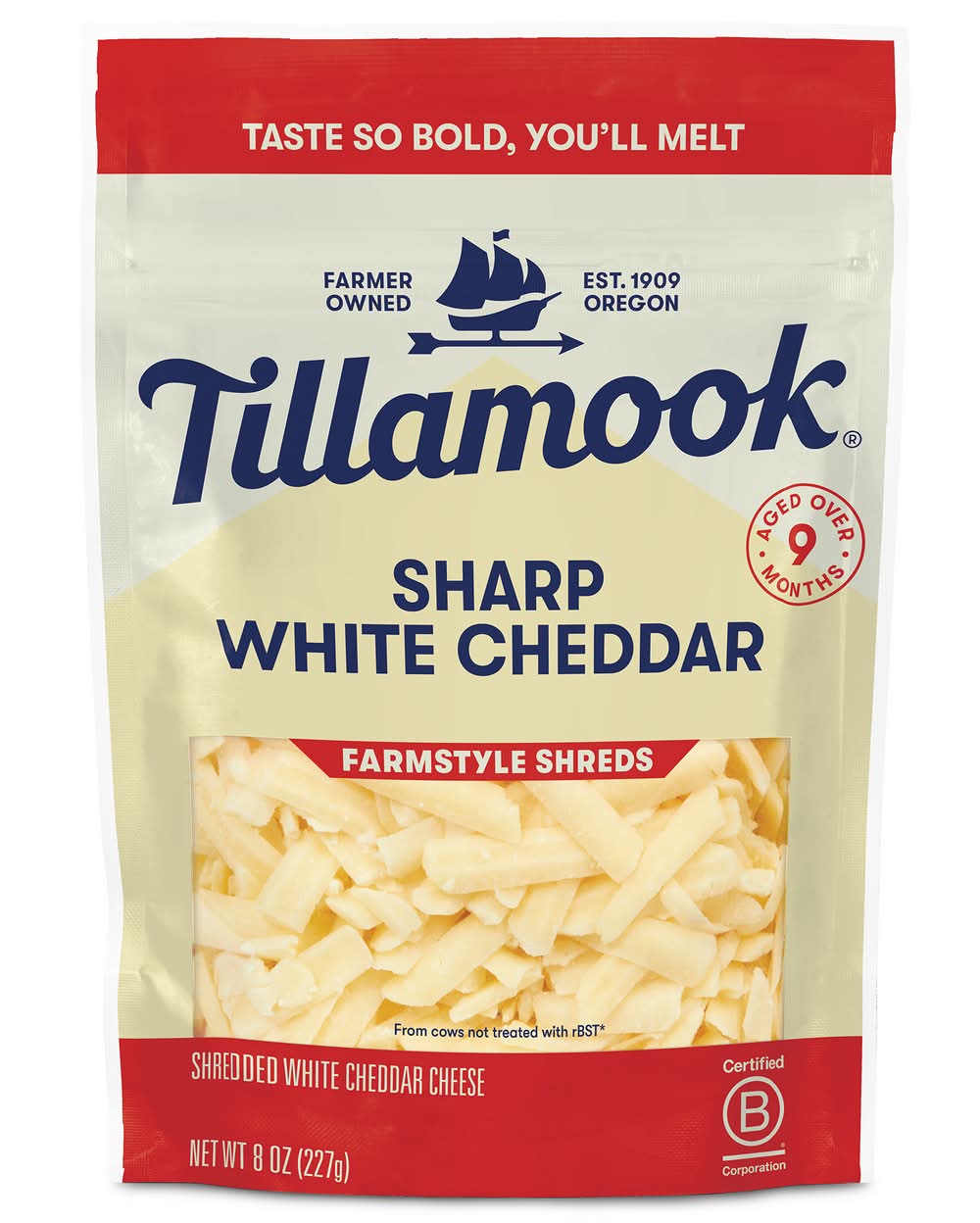 Tillamook Shredded Sharp White Cheddar (8 oz)