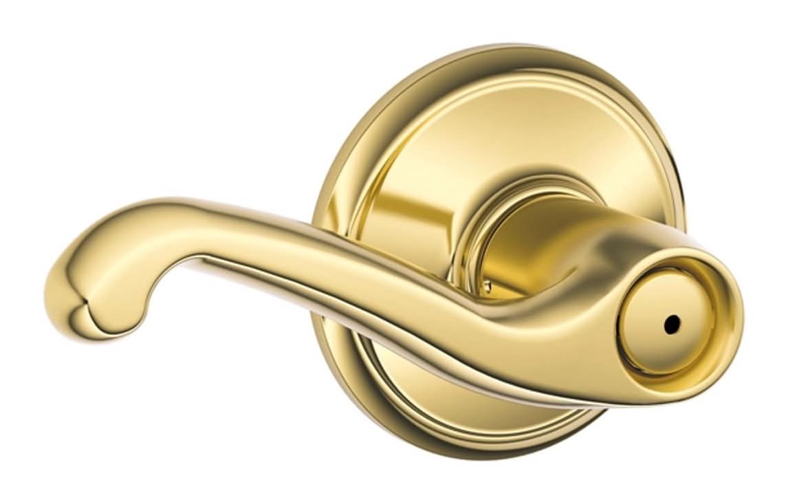 Schlage Flair Bright Brass Privacy Lockset 1-3/4 In.