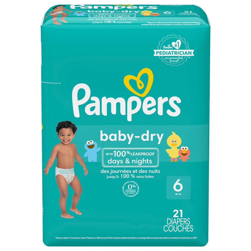 Pampers Baby-Dry Diapers, Size 6 (21 ct)