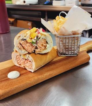 Cajun Salmon Sandwich: