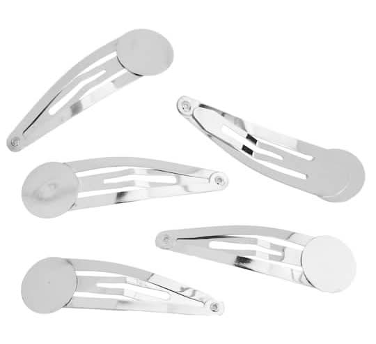 Bead Landing Contour Clips Circle Blanks, 62mm , Rhodium (10 ct)