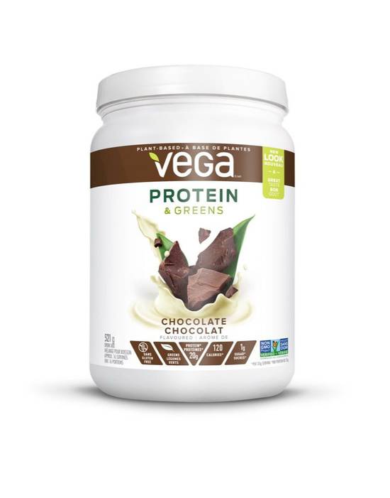 Vega Protein & Greens, Chocolate, Plant Protein (521 g)