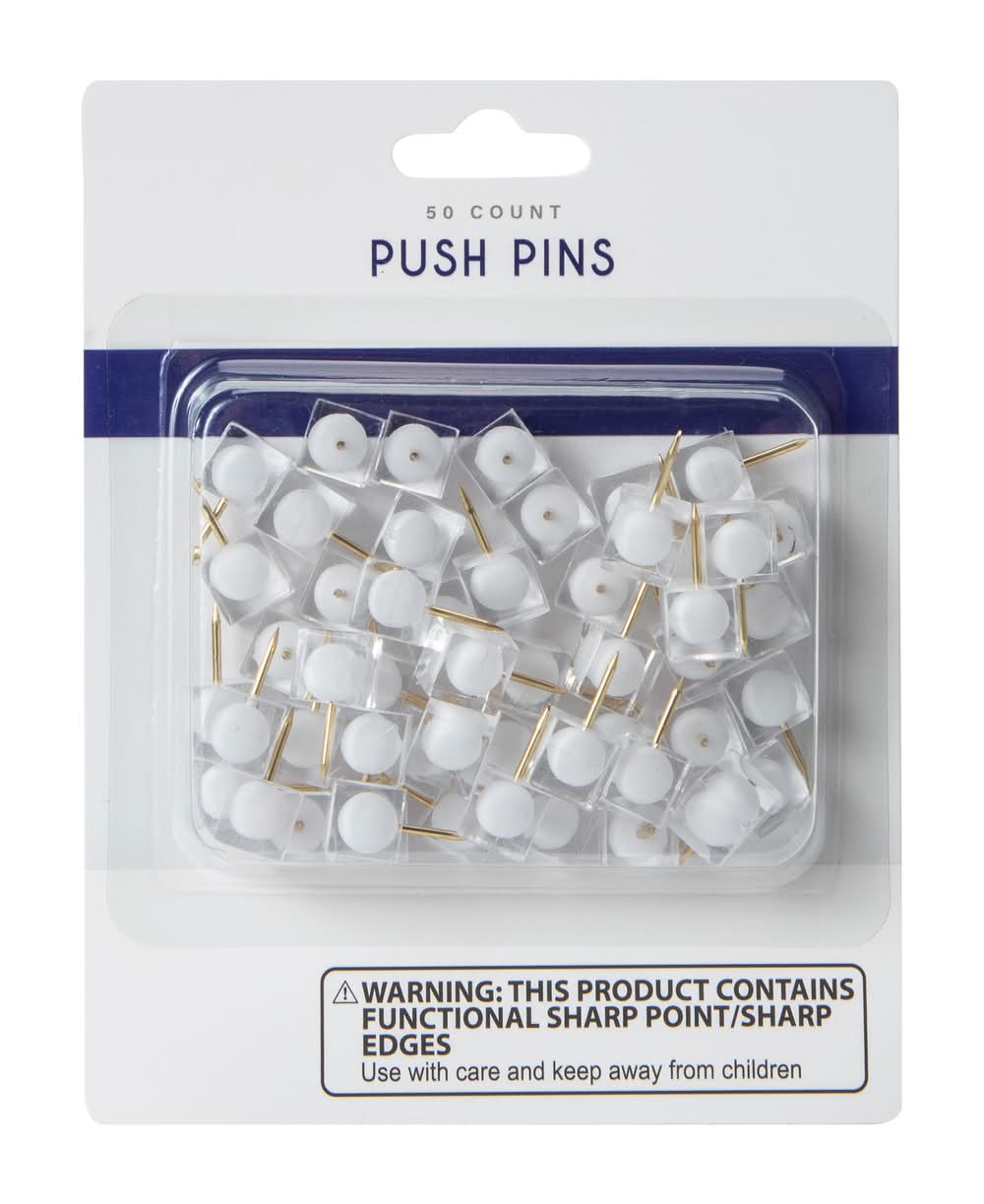 Push Pins 50-Count White