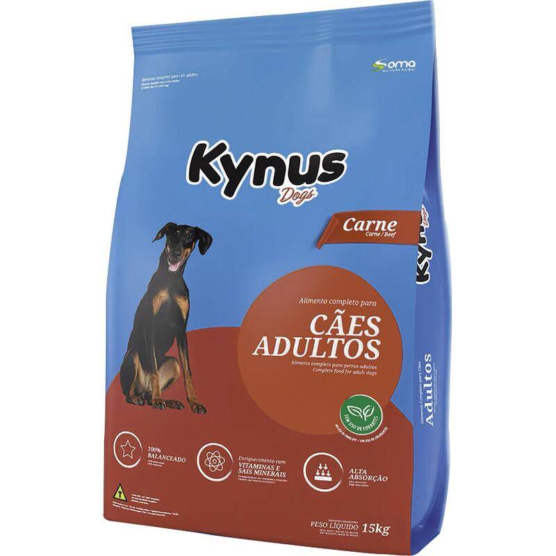 Kynus ração seca sabor carne para cães adultos (15 kg)