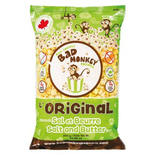 Bad monkey original sans gluten - salt and butter popcorn (300 g)