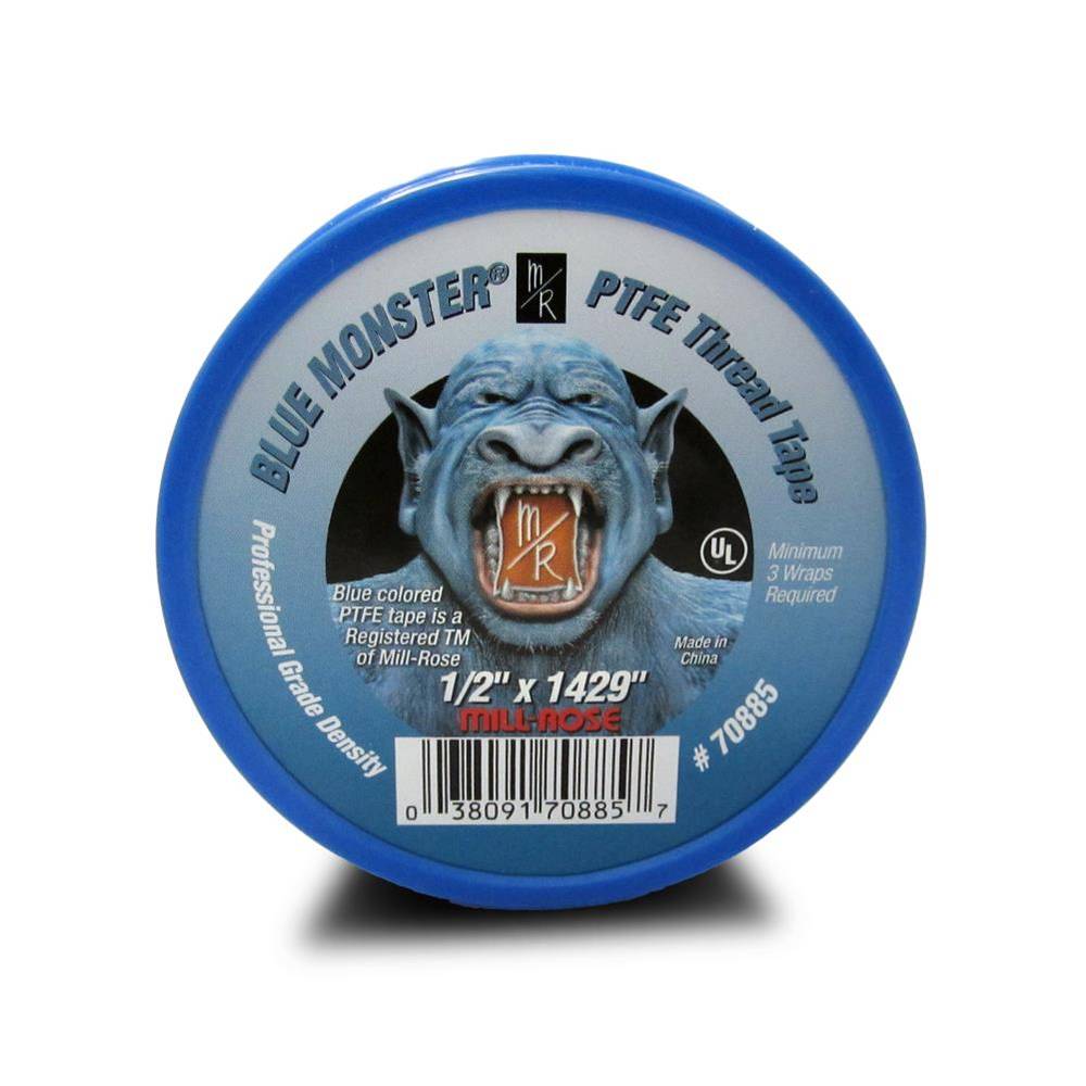 Blue Monster  PTFE Pipe Tape - 1/2-in Sealant for Faucets, Plastic & Metal Pipes - Creates Leak-Proof Joints - Energy Star Certified | 70885