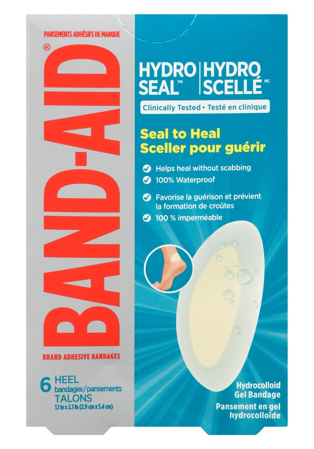 Band-Aid Hydro Seal Advanced Heel Bandages, 2.9x5.4 cm (6 ct)