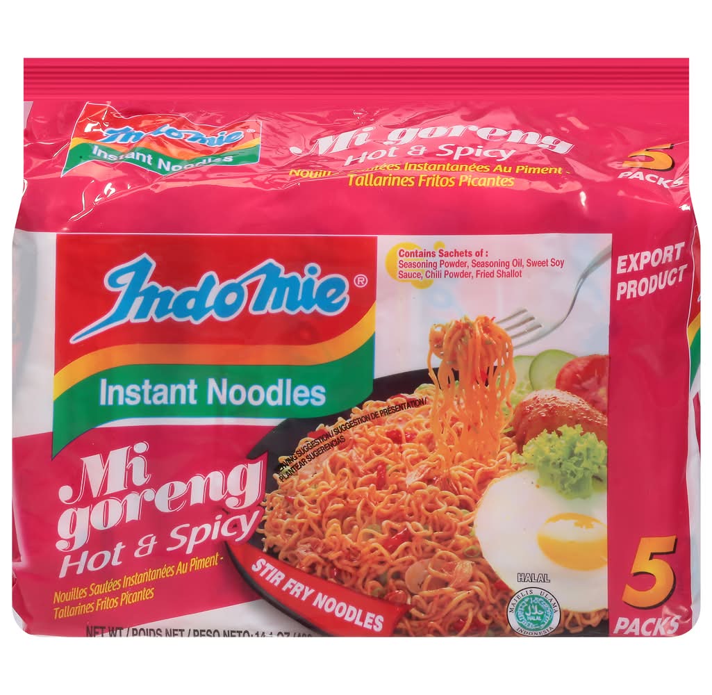 Indomie Mi Goreng Instant Noodles, Hot & Spicy (14.1 oz, 5 ct)