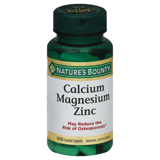 Nature's Bounty Calcium Magnesium Zinc Coated Caplets (100 ct)