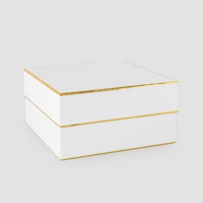 Sugar Paper Gift Box, White-Gold