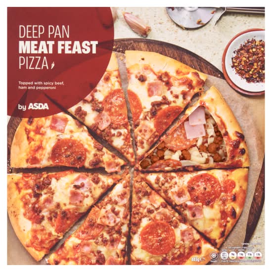 Order ASDA Deep Pan Meat Feast Pizza Delivery Near me Uber Eats