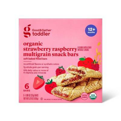 Good & Gather Multi Grain Organic Baby Snack Bar, Strawberry - Raspberry (5.29 oz, 6 ct)