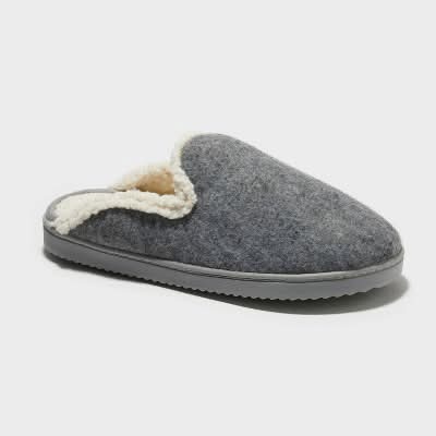 Dearfoams Maci Felted Scuff Slippers, Women, L, Gray