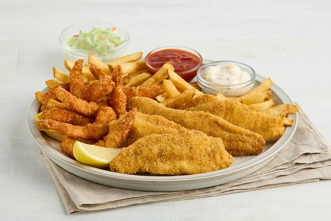 Fried Catfish & Crispy Shrimp Platter