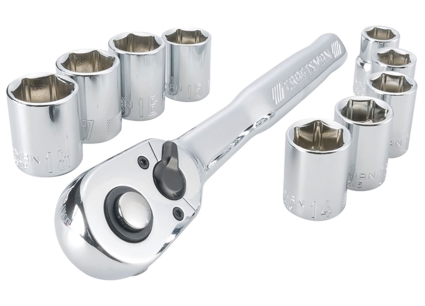CRAFTSMAN Assorted X 3/8 In. Drive Metric 6 Point Standard Socket 10 Pc