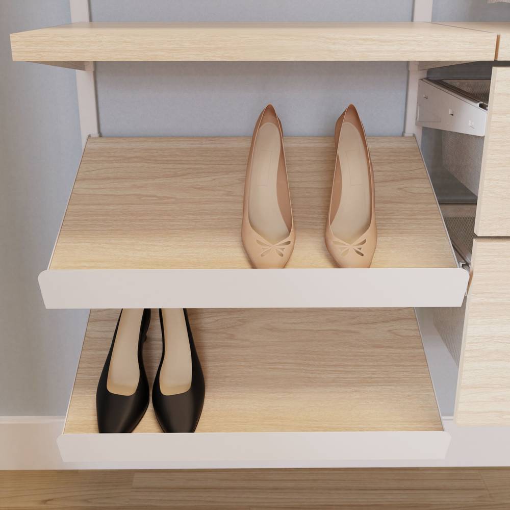 Origin 21 Edda 23.78-in x 7.12-in x 17.08-in Natural Oak Angled Shoe Storage | WD2SSA-16-OAK