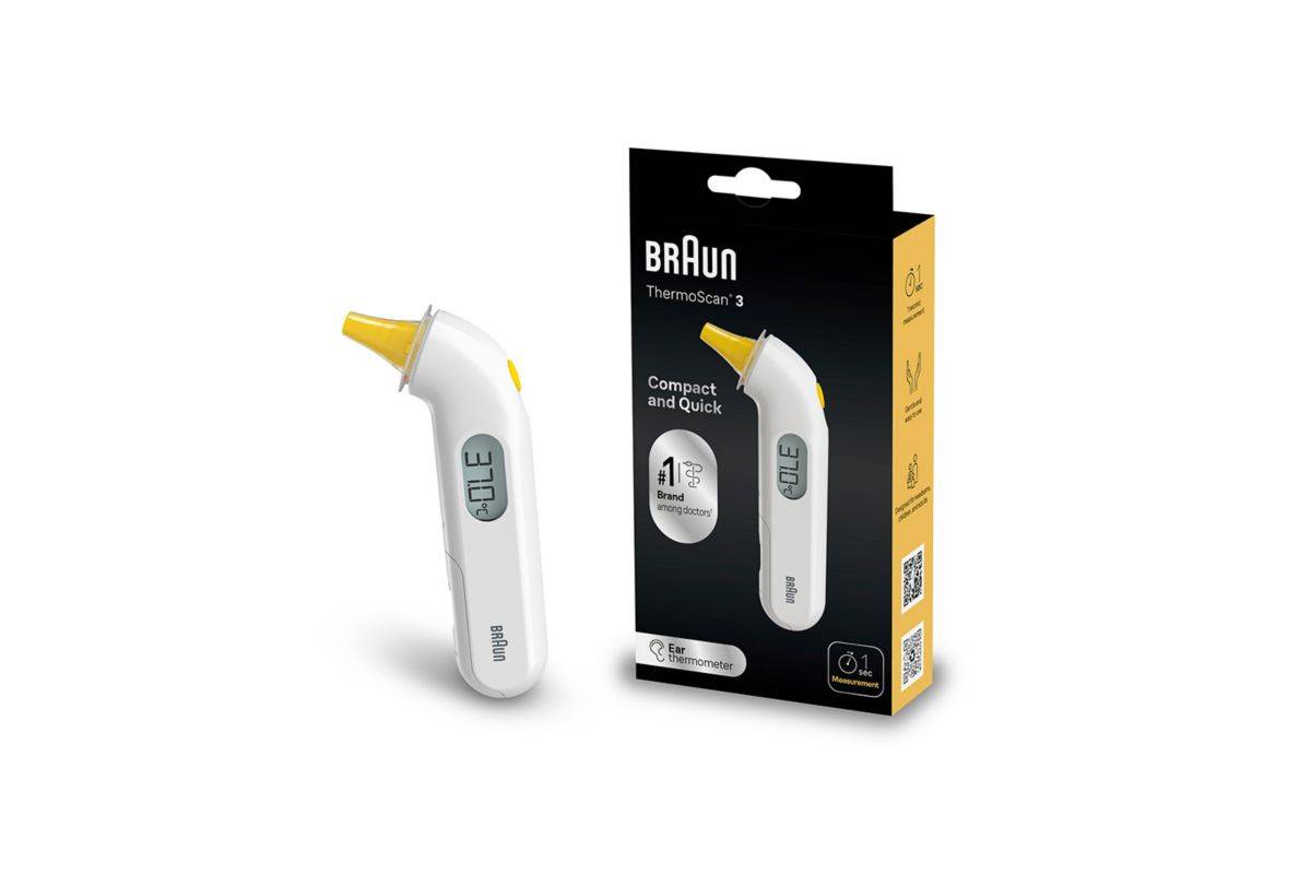 Braun White - Yellow, Thermoscan 3 Ear Thermometer