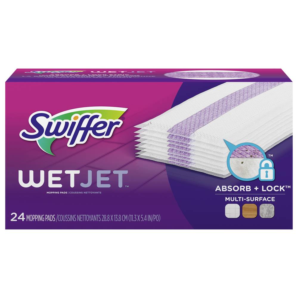 Swiffer Wet Jet Multi Surface Floor Cleaner Spray Mop Pad Refill (1 lbs, 24 ct)