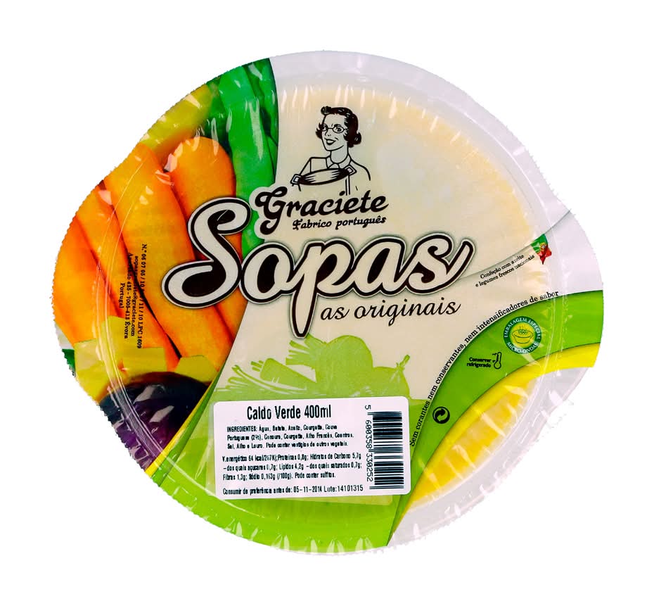 Sopas Graciete - Caldo Verde, embalagem de 400 ml