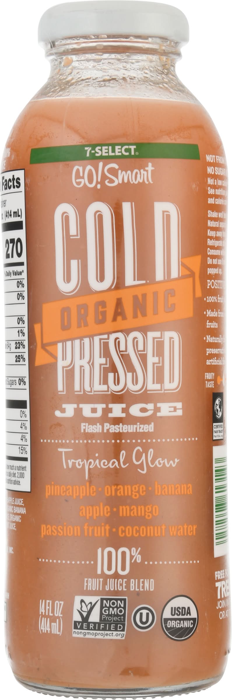 7-Select Go! Smart Organic Tropical Glow Cold Pressed Juice (14 fl oz)