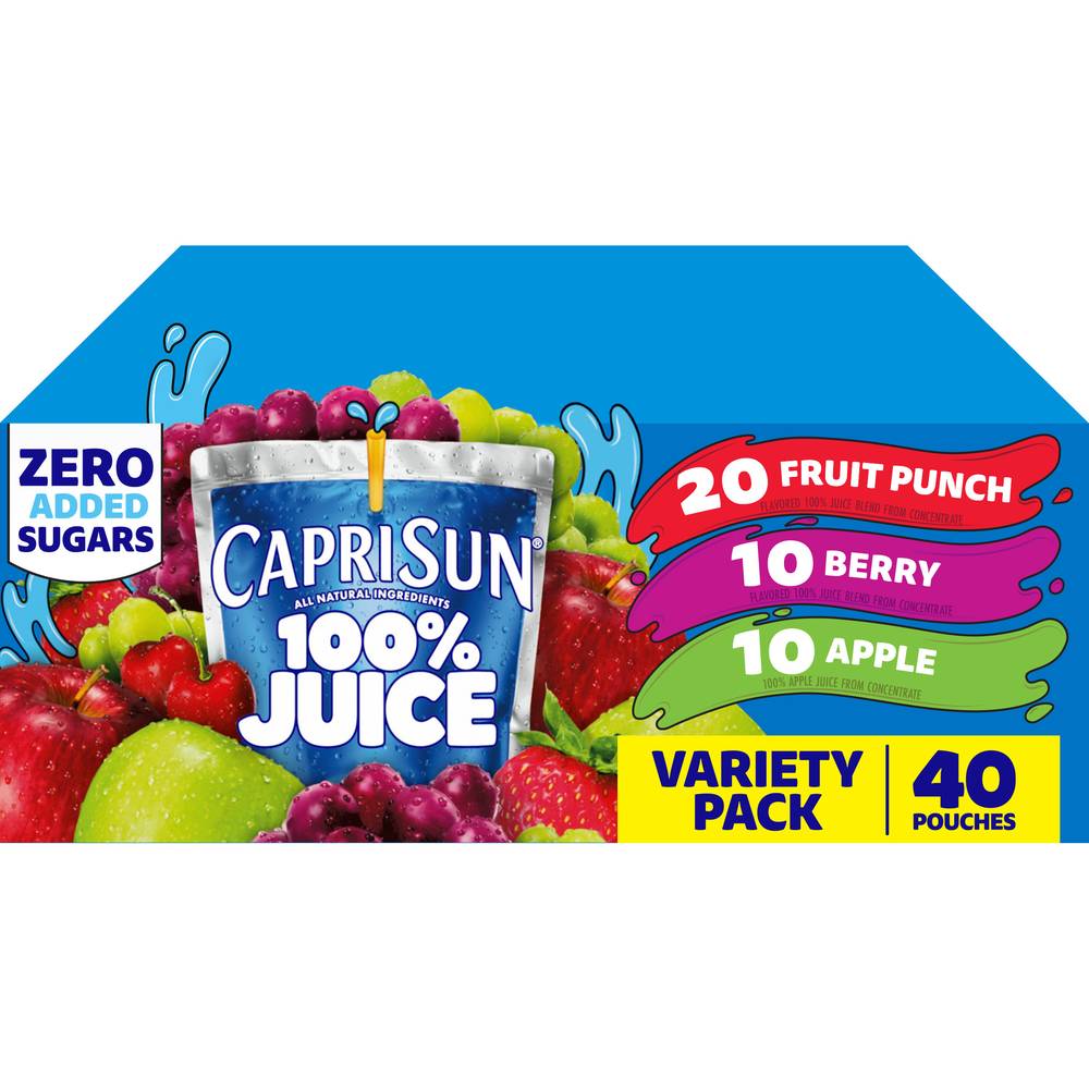 Capri Sun 100% Juice Variety pack (40 x 6 fl oz)